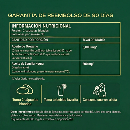 Cápsulas Blandas de Aceite de Orégano